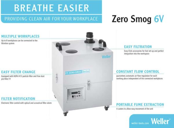 Zero Smog 6V für Kleberdämpfe Absauggeräte